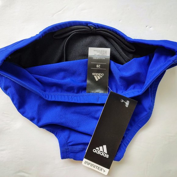 Adidas Performance Men's Blue InfiniteX+ Solid Swim Brief AMX8621 Sizes 28 to 36 - Picture 4 of 8